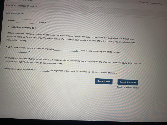 Solved Problems: Chapters 21 and 22 Back to Assignment | Chegg.com