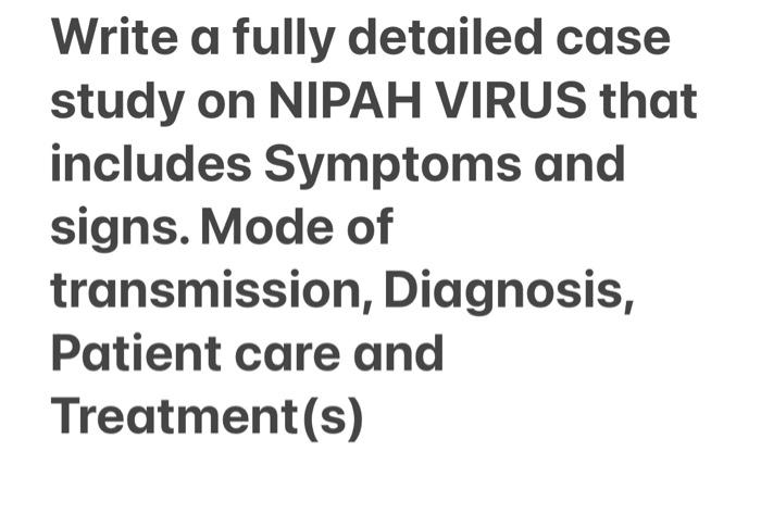 assignment for nipah virus