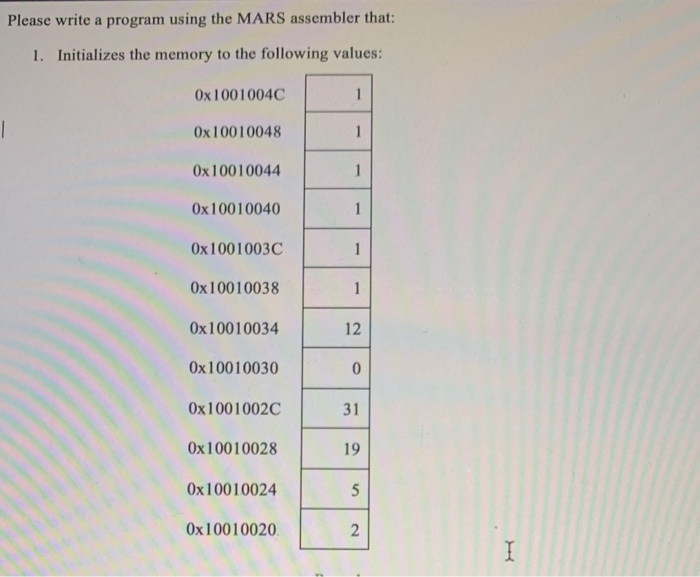 Solved Please write a program using the MARS assembler that: | Chegg.com