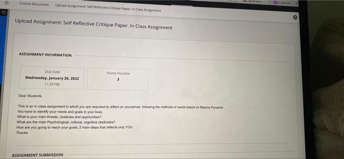 Solved Dear Students Maslow Pyramid This is an in class | Chegg.com