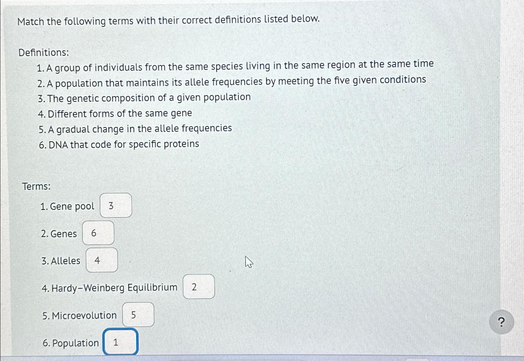 Solved Match the following terms with their correct | Chegg.com