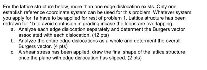 Solved For the lattice structure below, more than one edge | Chegg.com