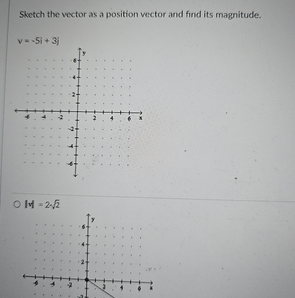 Solved Sketch the vector as a position vector and find its | Chegg.com