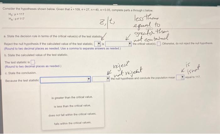 Solved Consider The Hypotheses Shown Below Given That X 8380