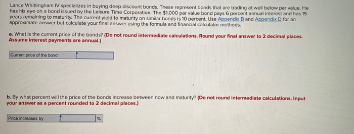 Solved Lance Whittingham IV Specializes In Buying Deep | Chegg.com