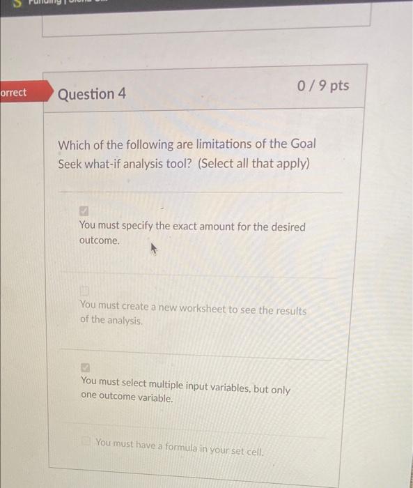 Solved Orrect 0/9 Pts Question 4 Which Of The Following Are | Chegg.com