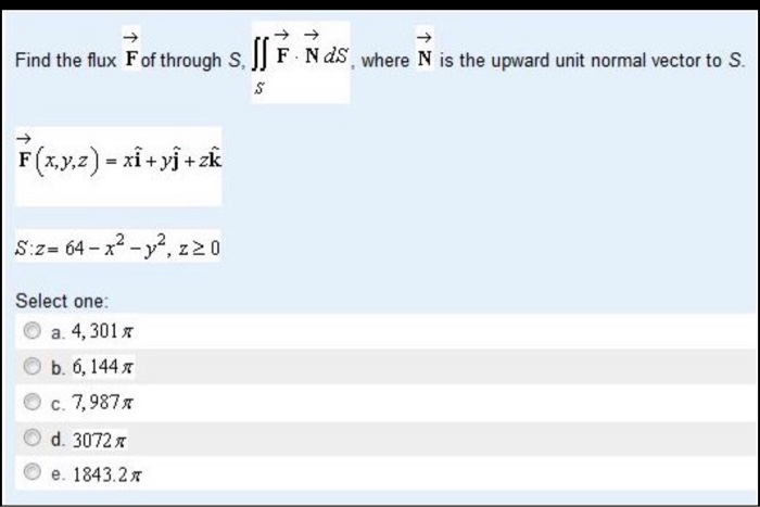 Solved Find The Flux Fof Through S F Nds Where N Is The Chegg Com