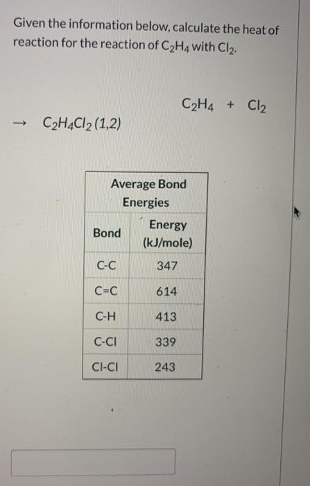 Solved Given the information below calculate the heat of Chegg