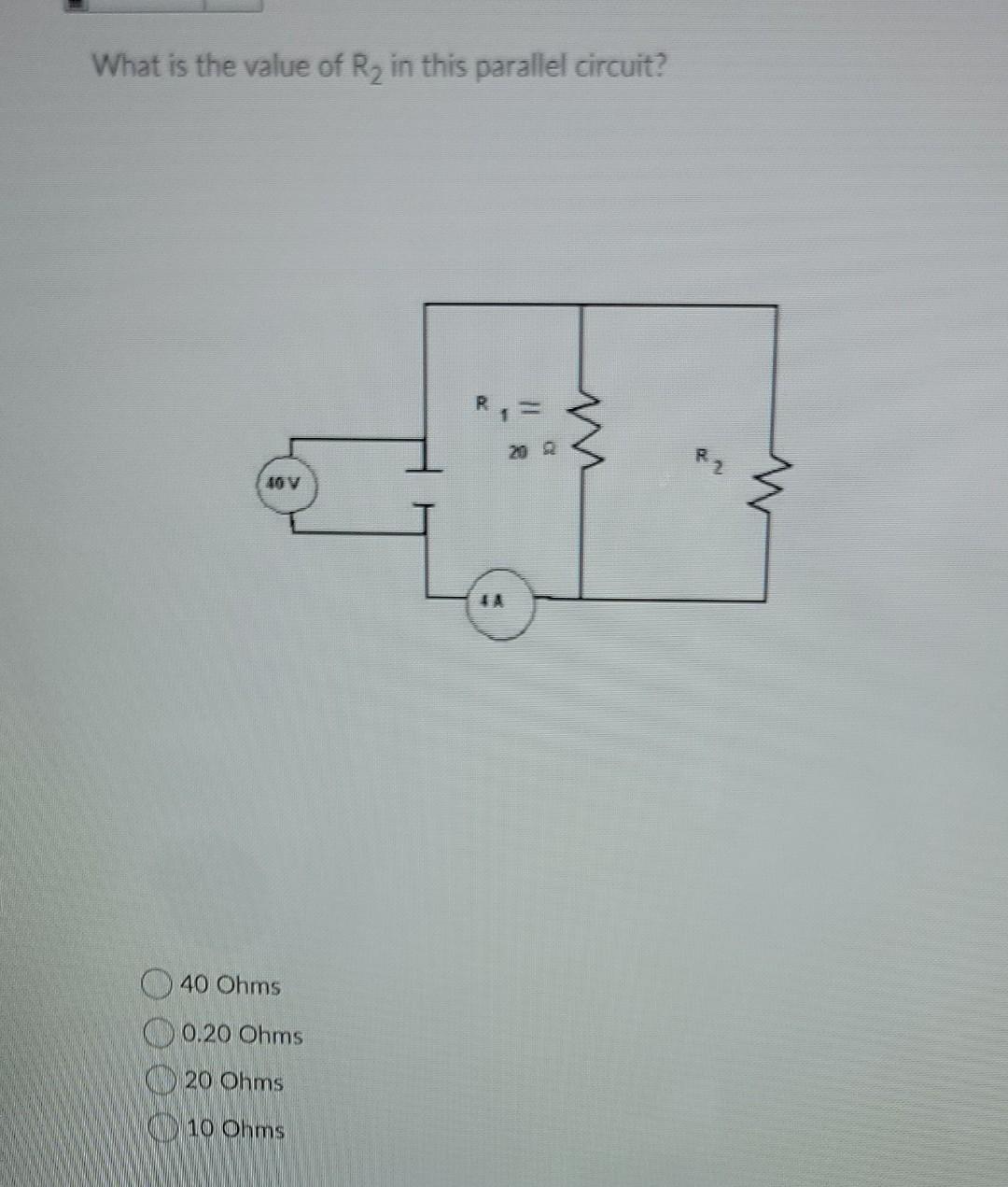 Solved What is the value of R2 in this parallel circuit? R = | Chegg.com