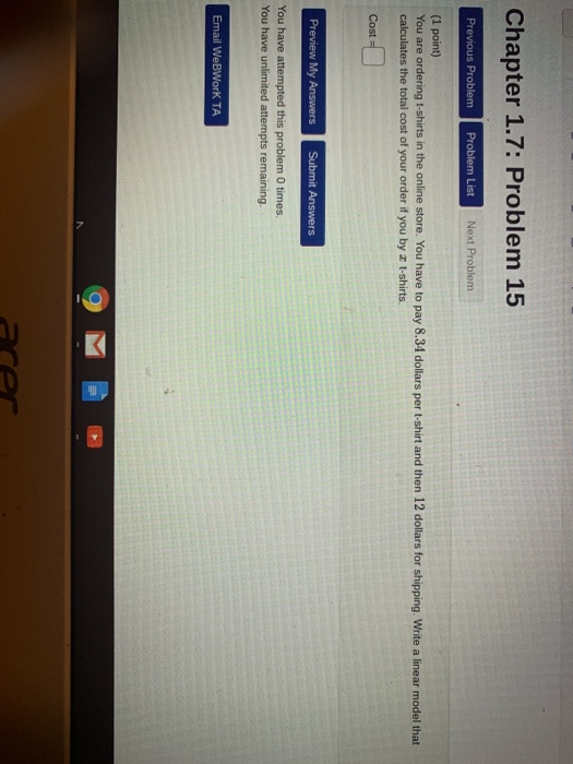 Solved Chapter 1.10: Problem 8 Previous Problem Problem List | Chegg.com
