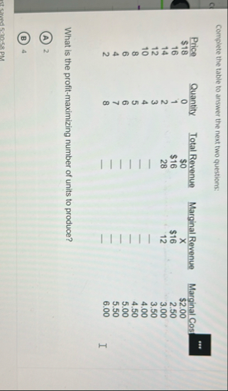 Complete the table to answer the next two | Chegg.com
