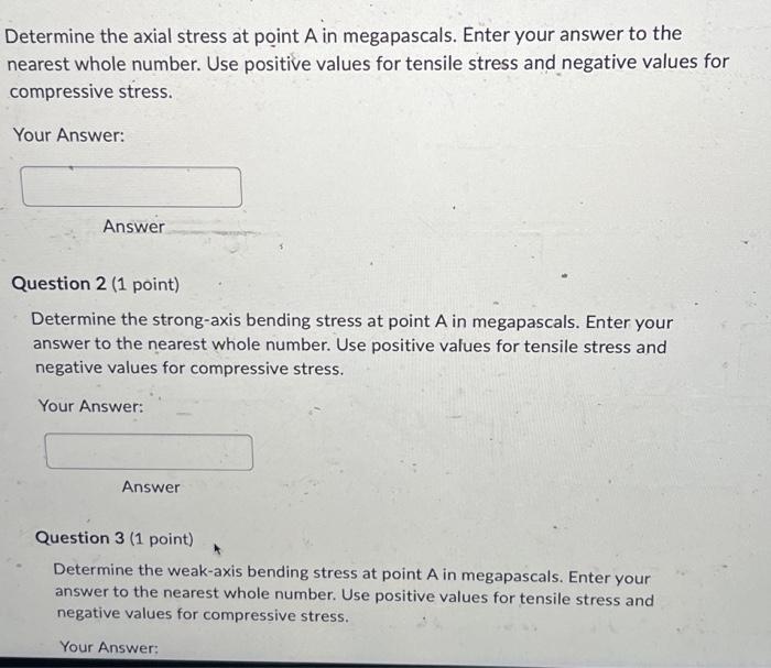 Solved Determine the normal stress developed at points A and | Chegg.com