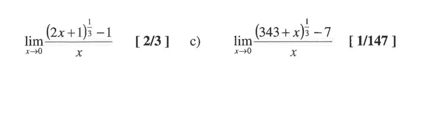 Solved Limx→0 2x 1 13 1x ﻿ C Limx→0 343 X 13 7x