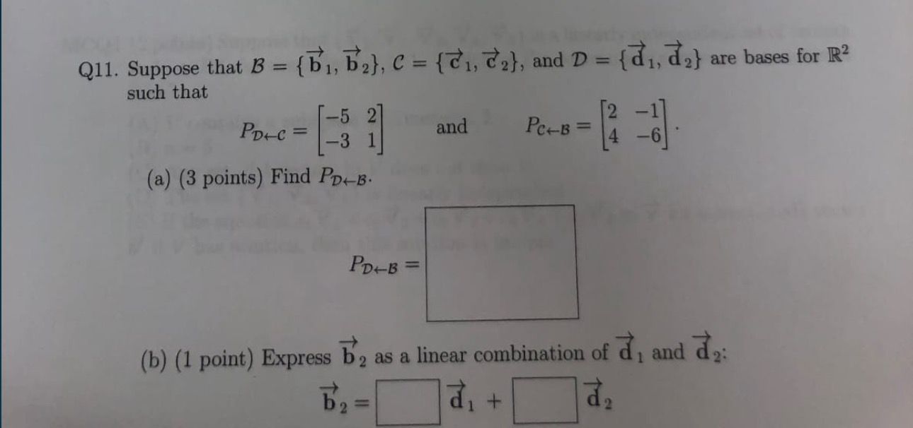 Solved **please i need urgent help on this linear algebra | Chegg.com