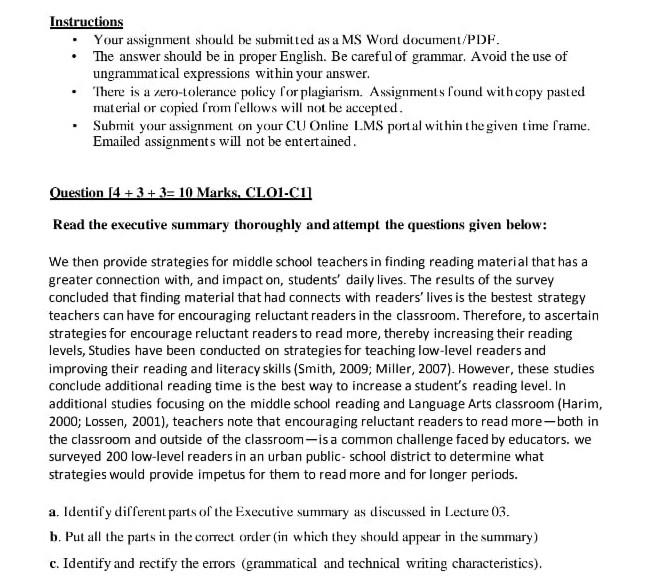 Instructions Your assignment should be submitted as a | Chegg.com
