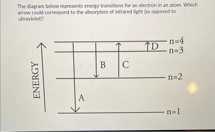 Solved The diagram below represents energy transitions for | Chegg.com
