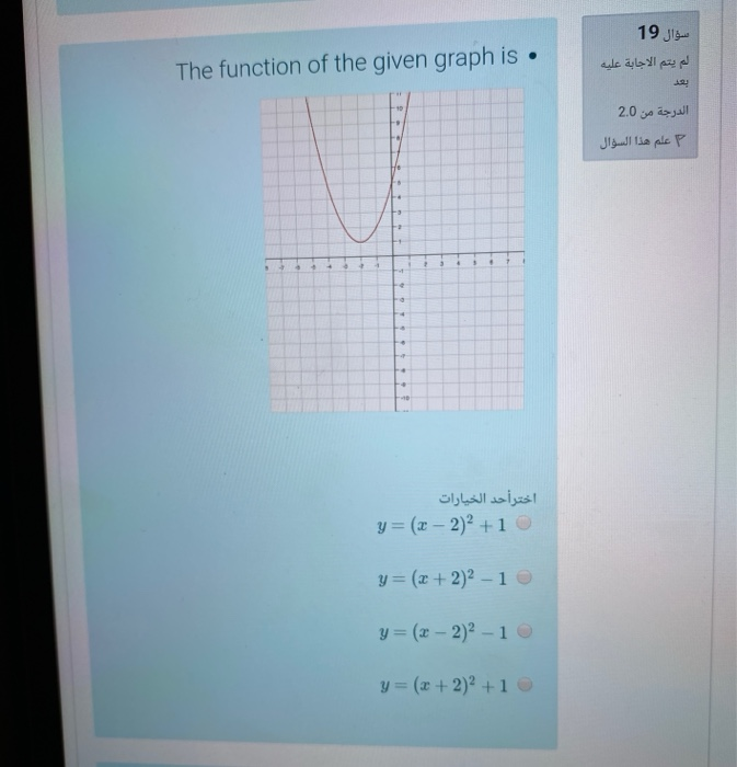 Solved سؤال 19 The function of the given graph is • لم يتم | Chegg.com