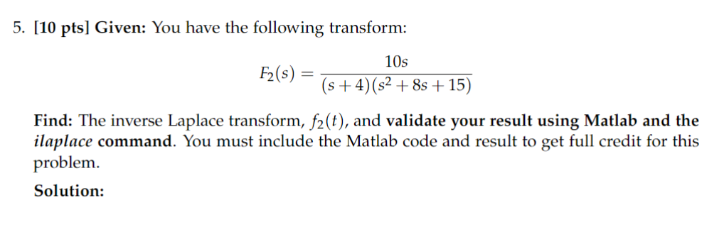 Solved [10 ﻿pts] ﻿Given: You have the following | Chegg.com