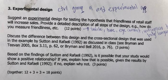 3 Expertinental Design Ctrl Group N And Experimen Chegg Com