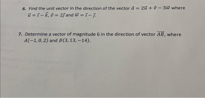 Solved 6. Find the unit vector in the direction of the | Chegg.com