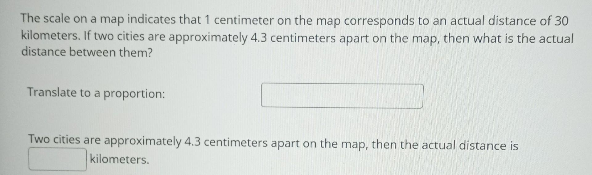 Solved The scale on a map indicates that 1 centimeter on the | Chegg.com