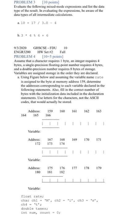 Solved PROBLEM 3 [10 points) Evaluate the following | Chegg.com
