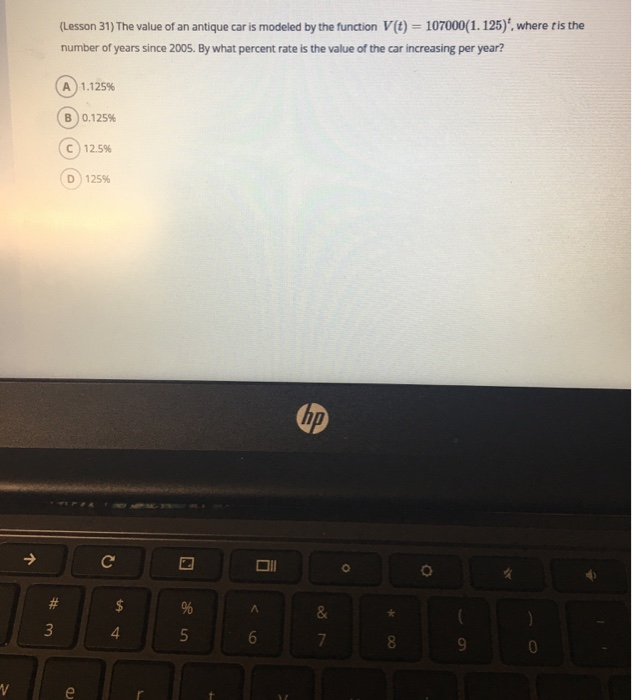 Solved (Lesson 31) The value of an antique car is modeled by | Chegg.com