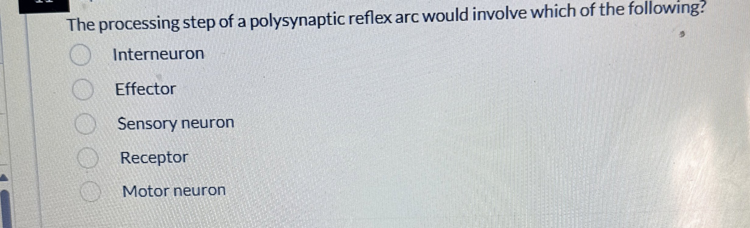 Solved The processing step of a polysynaptic reflex arc | Chegg.com