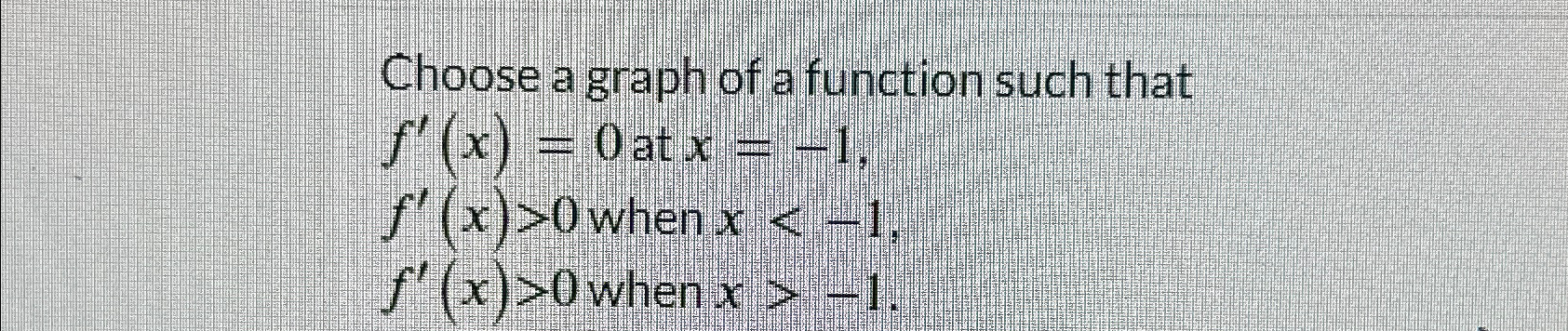 Solved Choose a graph of a function such | Chegg.com