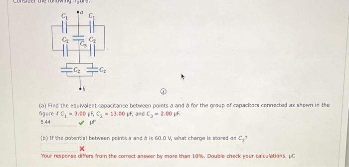 Solved (a) Find the equivalent capacitance between points a | Chegg.com
