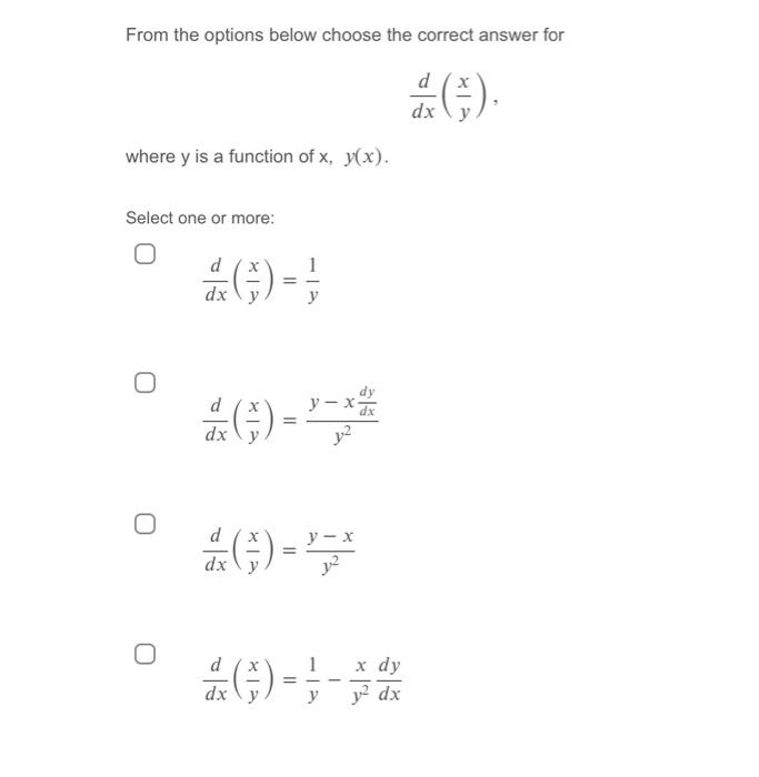 Solved From the options below, choose the correct answer for | Chegg.com