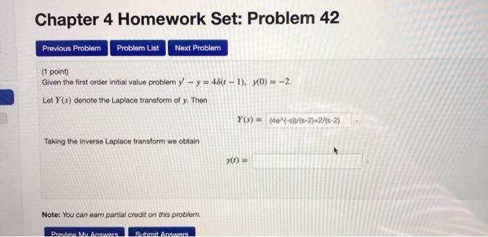 Solved Chapter 4 Homework Set: Problem 42 Previous Problem | Chegg.com