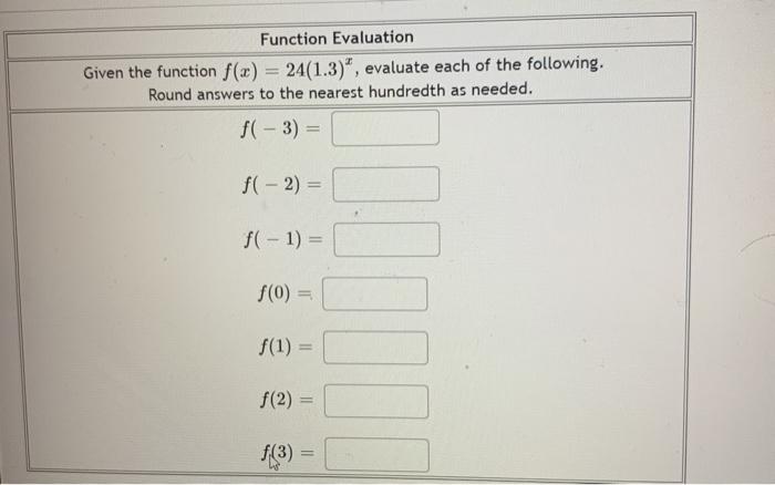Solved Function Evaluation Given the function f(x) = | Chegg.com