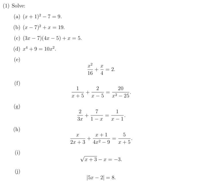 Solved 1 Solve A X 1 2 7 9 B X 7 2 X 19 Chegg Com