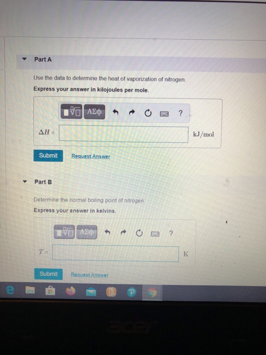 Solved Part A Use the data to determine the heat of