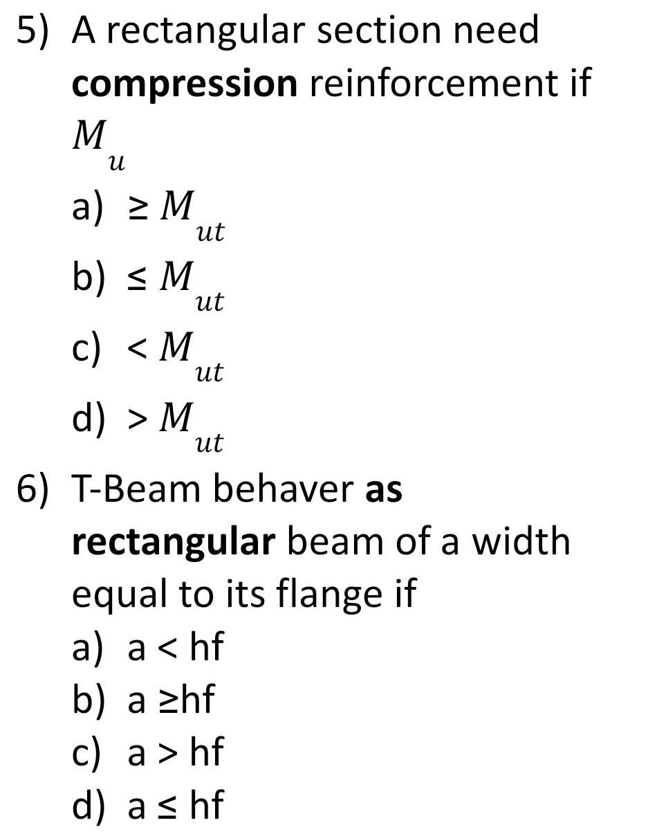 Solved 5) A rectangular section need compression | Chegg.com
