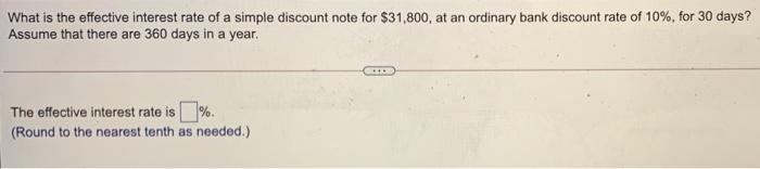Solved What is the effective interest rate of a simple | Chegg.com
