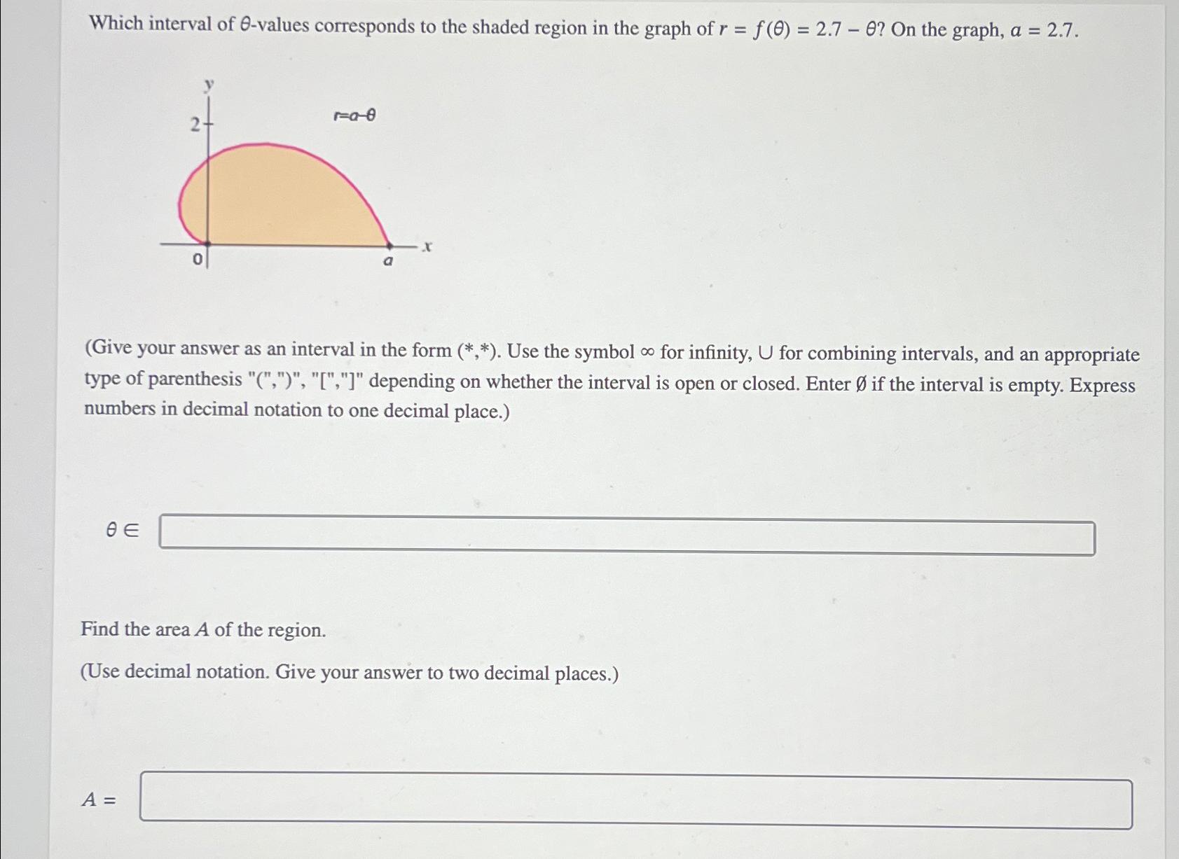 Which interval of \\\\theta -values corresponds to | Chegg.com