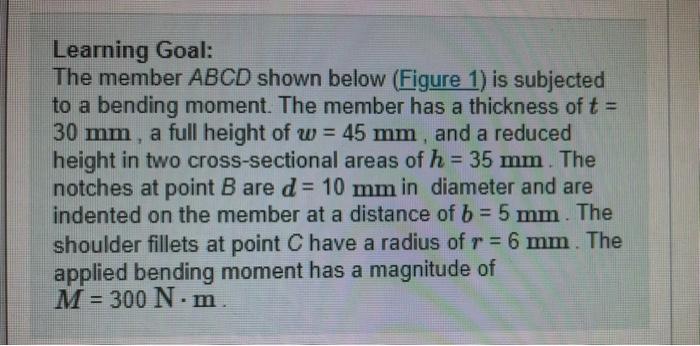 Solved Learning Goal: The Member ABCD Shown Below (Figure 1) | Chegg.com