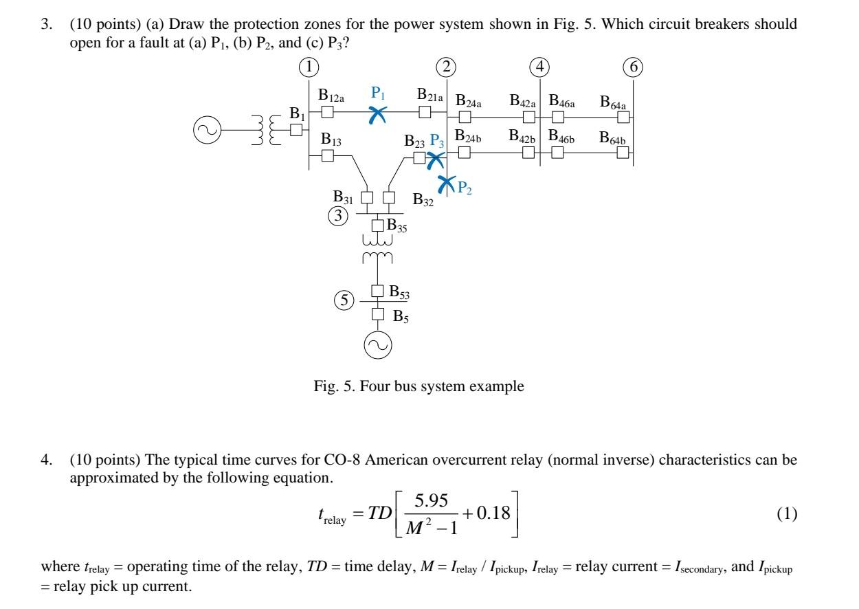 Solved 3. (10 points) (a) Draw the protection zones for the | Chegg.com