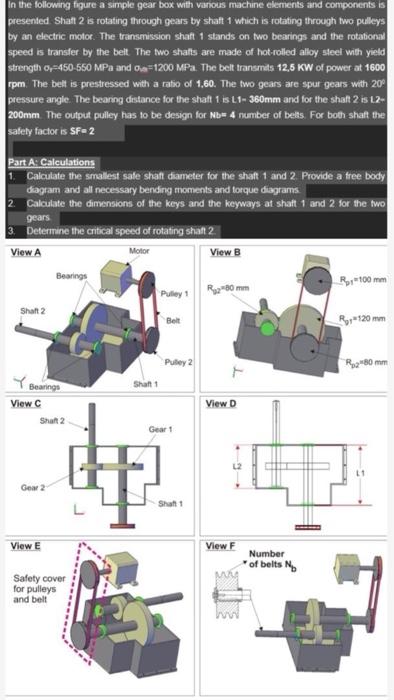 Solved In the following figure a simple gear box with | Chegg.com
