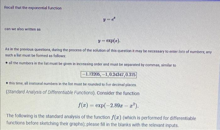Solved Recall that the exponential function ye can we also | Chegg.com
