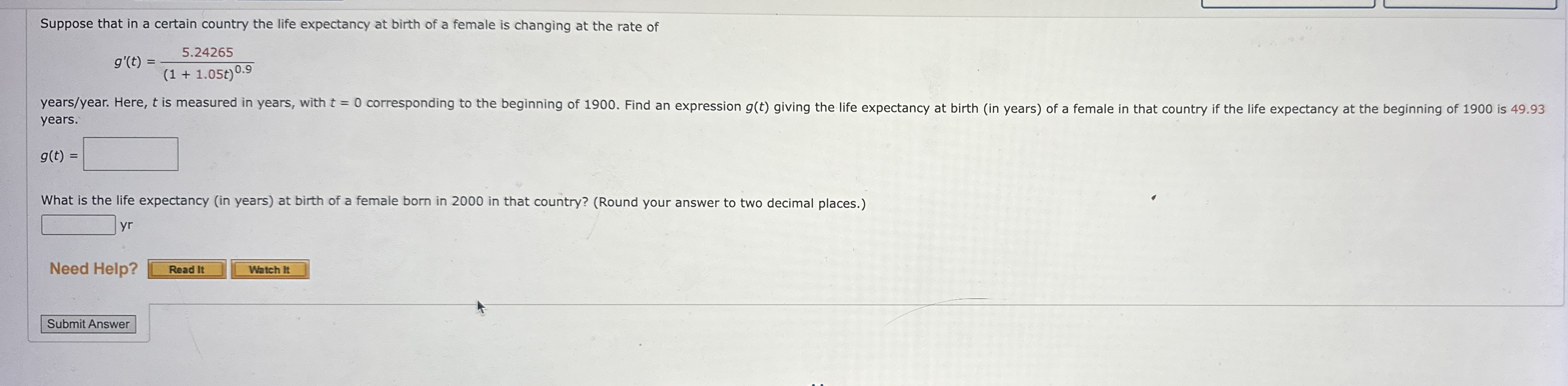 Solved Suppose that in a certain country the life expectancy | Chegg.com