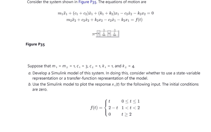 Solved Consider The System Shown In Figure P35 The