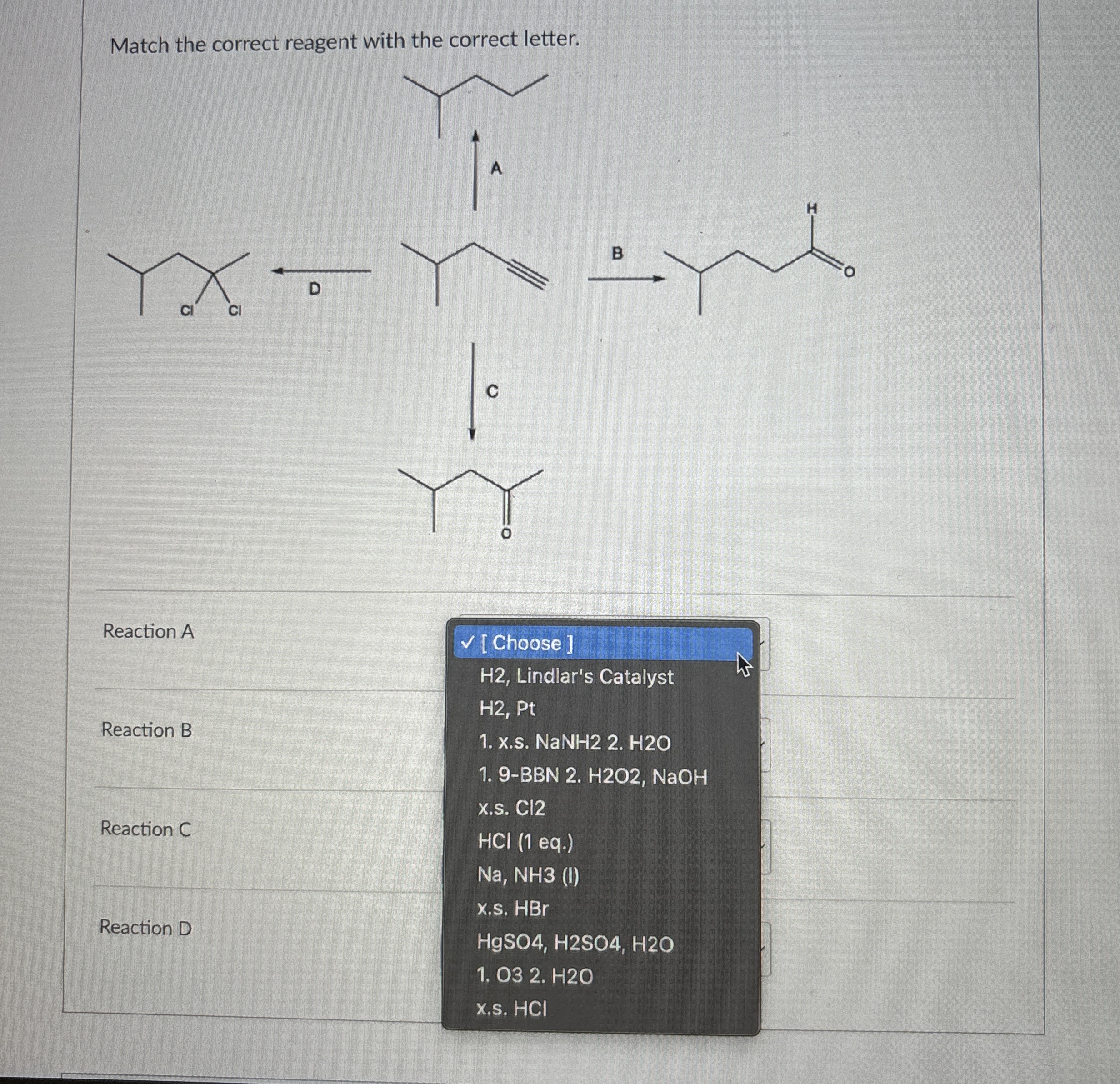 Solved Match the correct reagent with the correct | Chegg.com