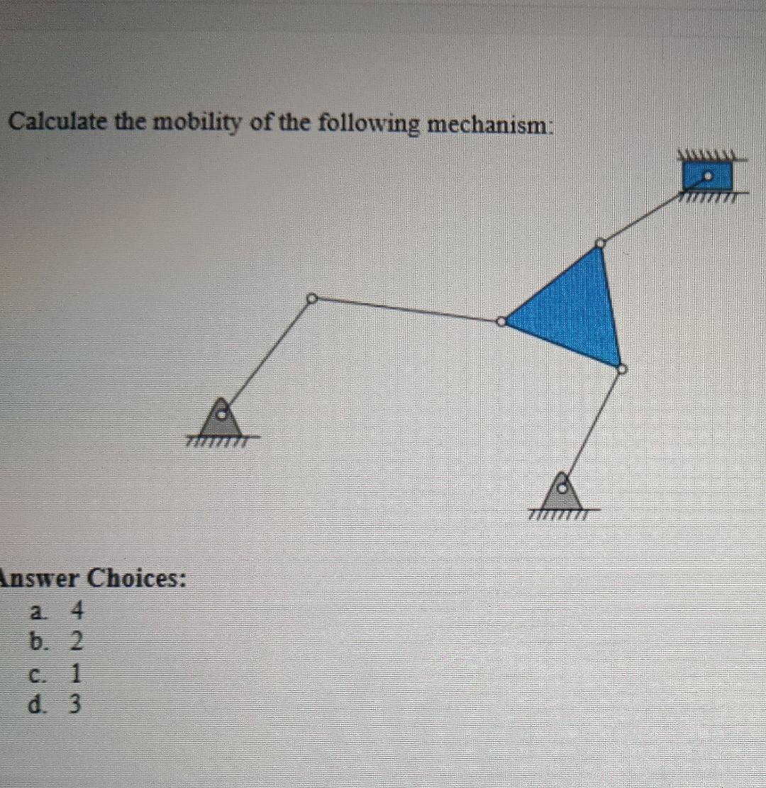 Solved Calculate The Mobility Of The Following Mechanism: | Chegg.com