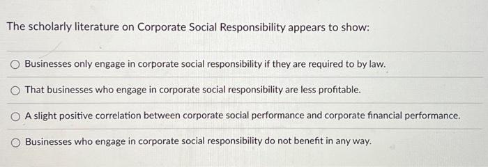 literature review of corporate social responsibility