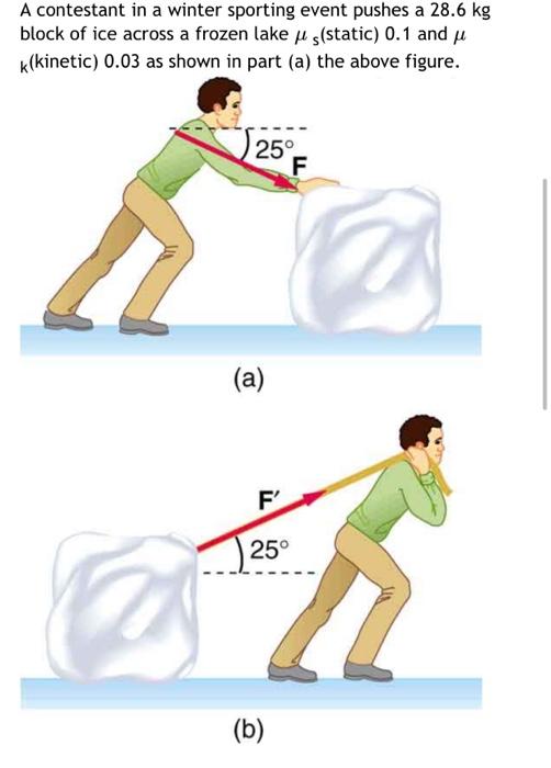 Solved A contestant in a winter sporting event pushes a 28.6 | Chegg.com