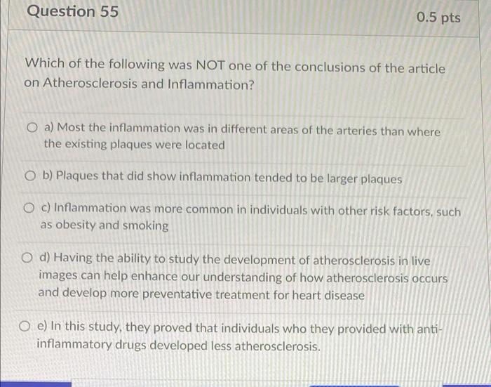 Solved Question 53 0.5 pt Which of the following was NOT one | Chegg.com