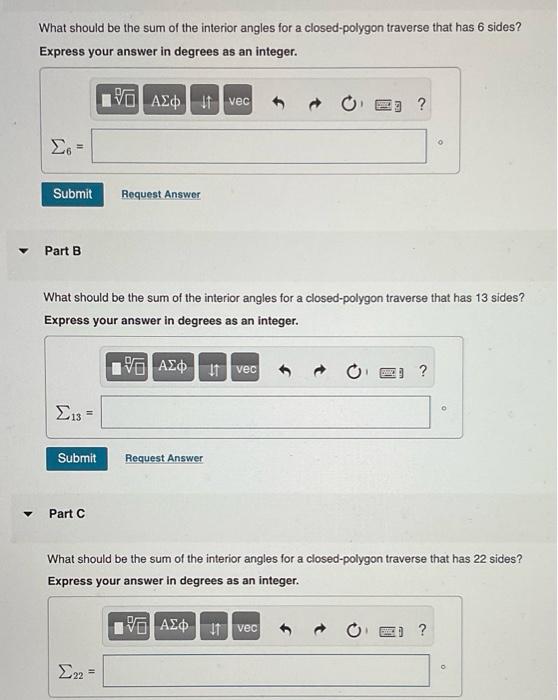 Solved What should be the sum of the interior angles for a | Chegg.com